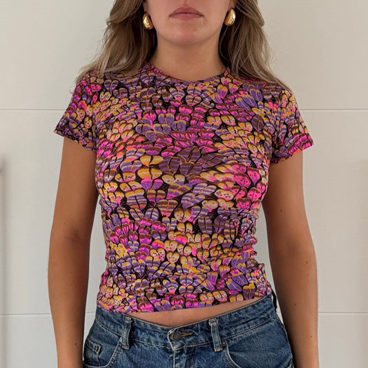 Morgan de Toi pink mesh top - Size S