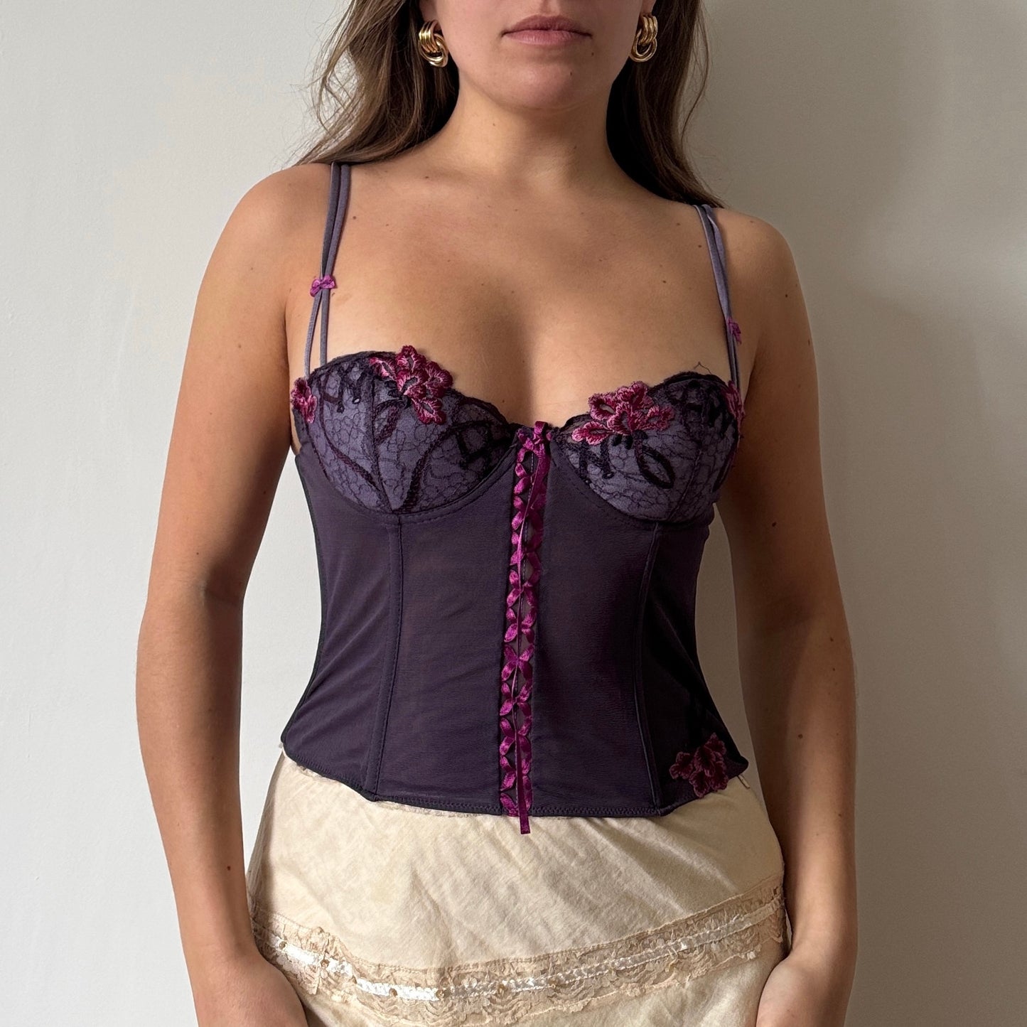 Purple mesh corset - Size XS/S
