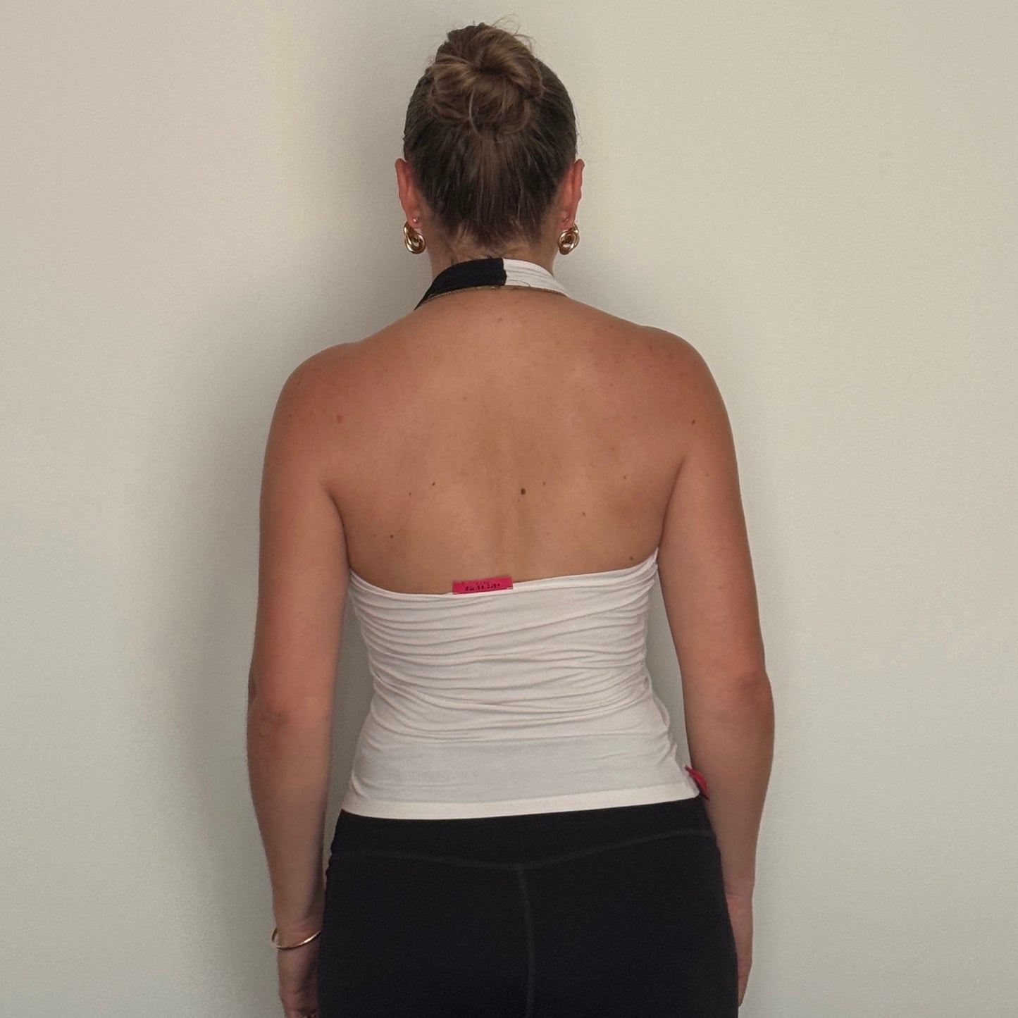 Zip detail halter top - Size S