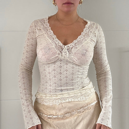 White lace blouse - Size XS/S