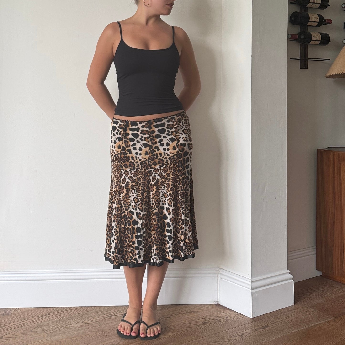 Leopard print midi skirt - Size S