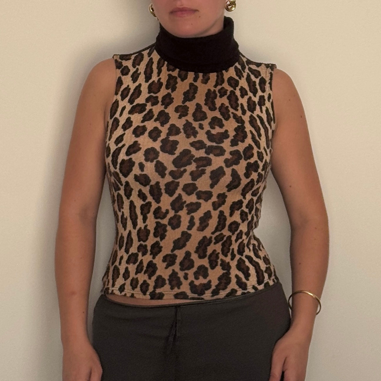 Leopard print knit top - Size S