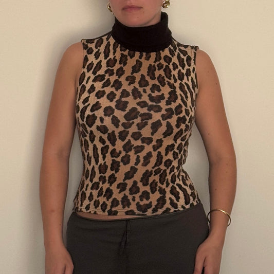 Leopard print knit top - Size S