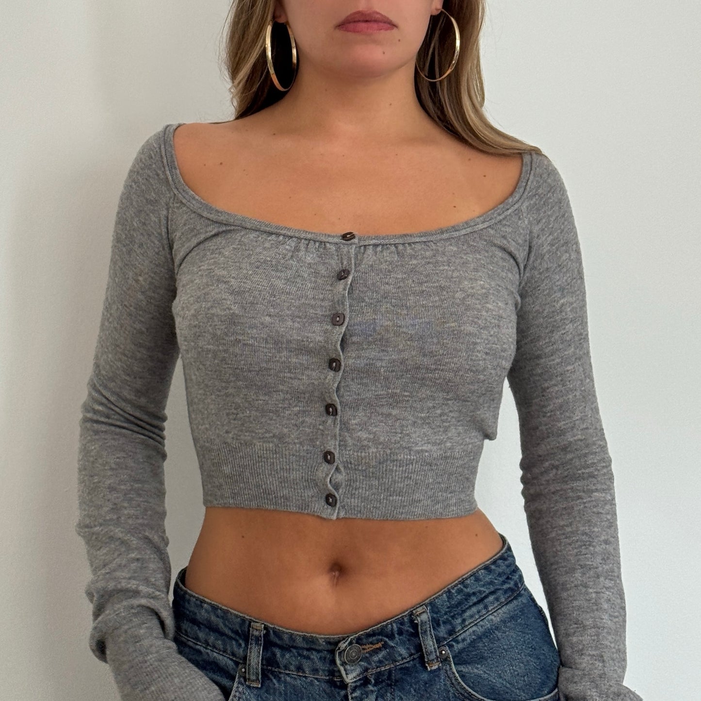 Grey knit cardigan - Size XS/S