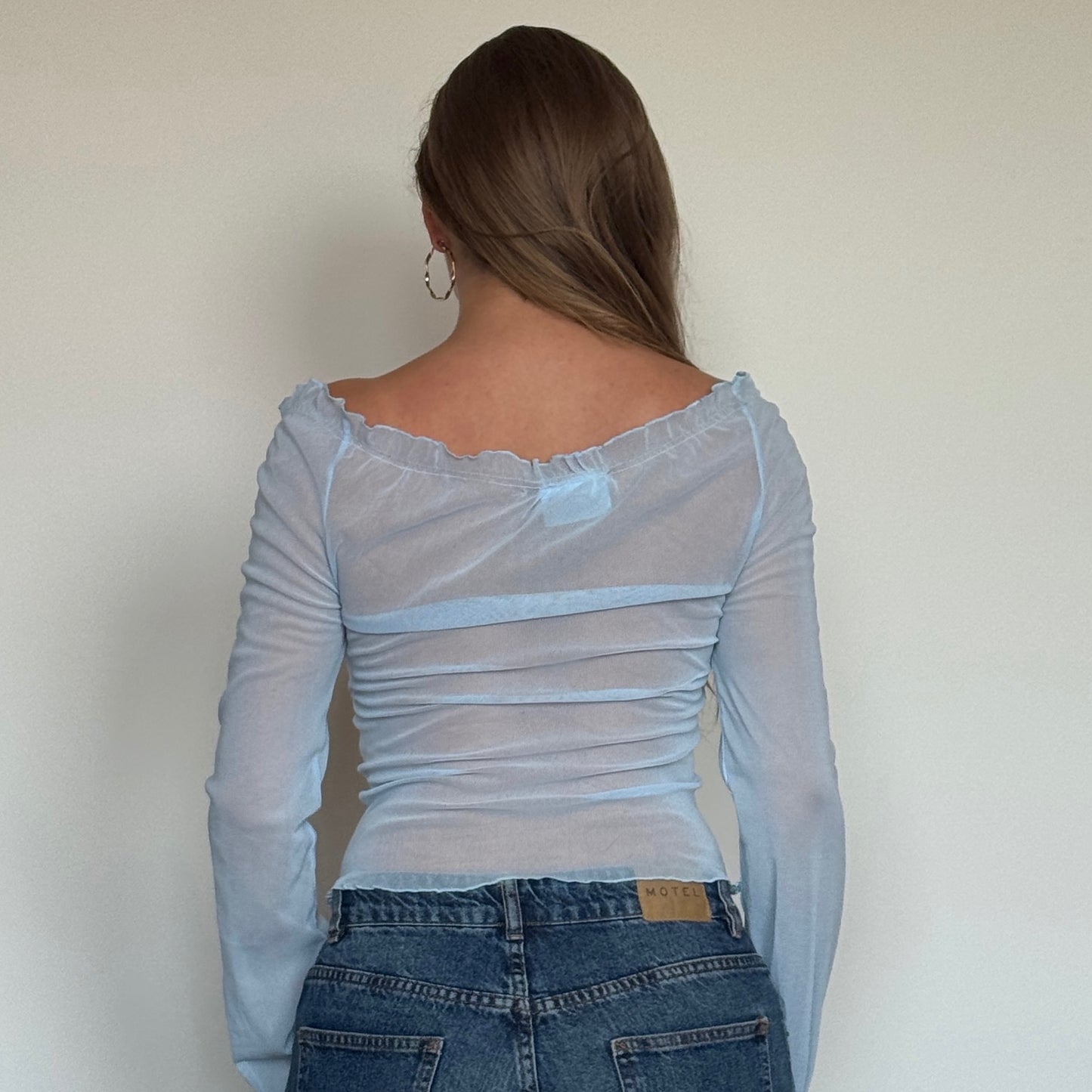 Blue mesh blouse - Size S