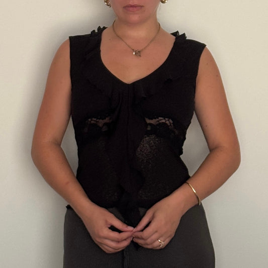 Black mesh top - Size S