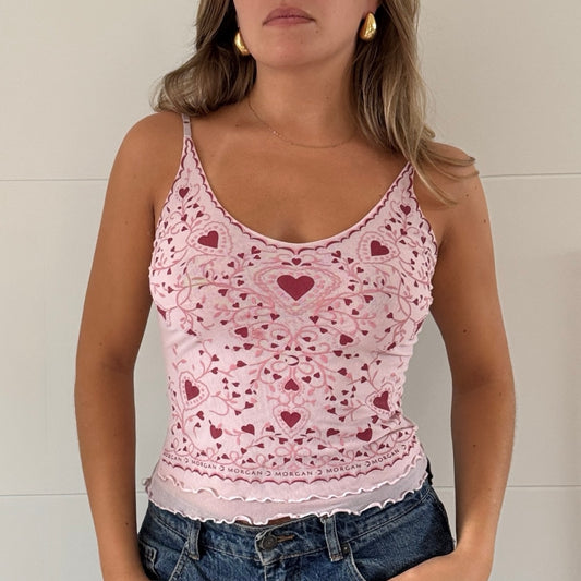 Morgan de Toi mesh heart top - Size S