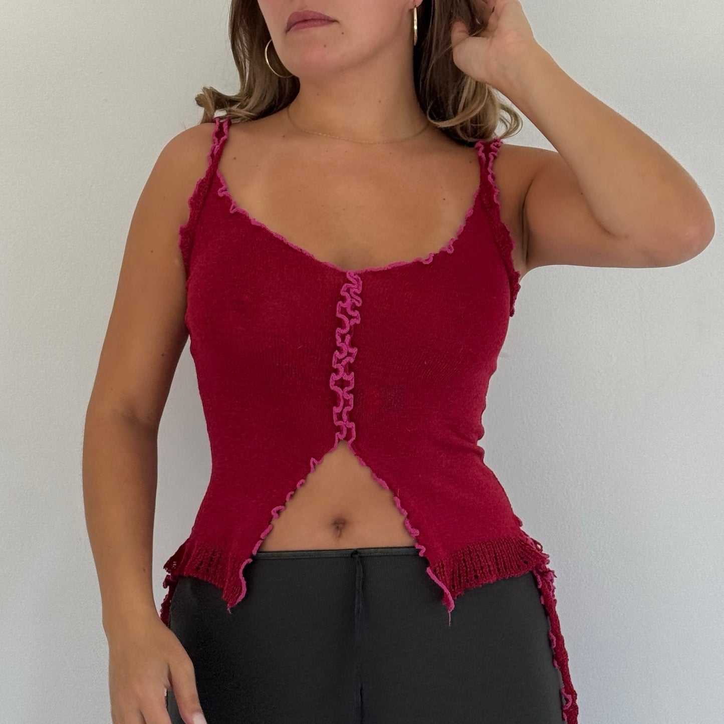 Morgan de Toi red knit cami - Size S
