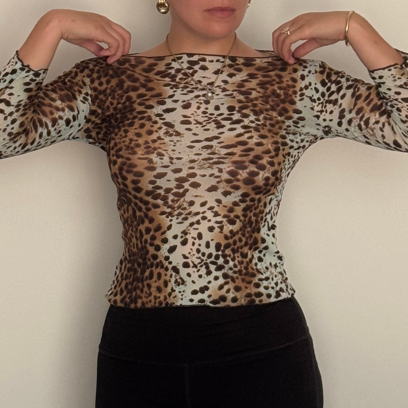 Leopard print mesh top - Size S