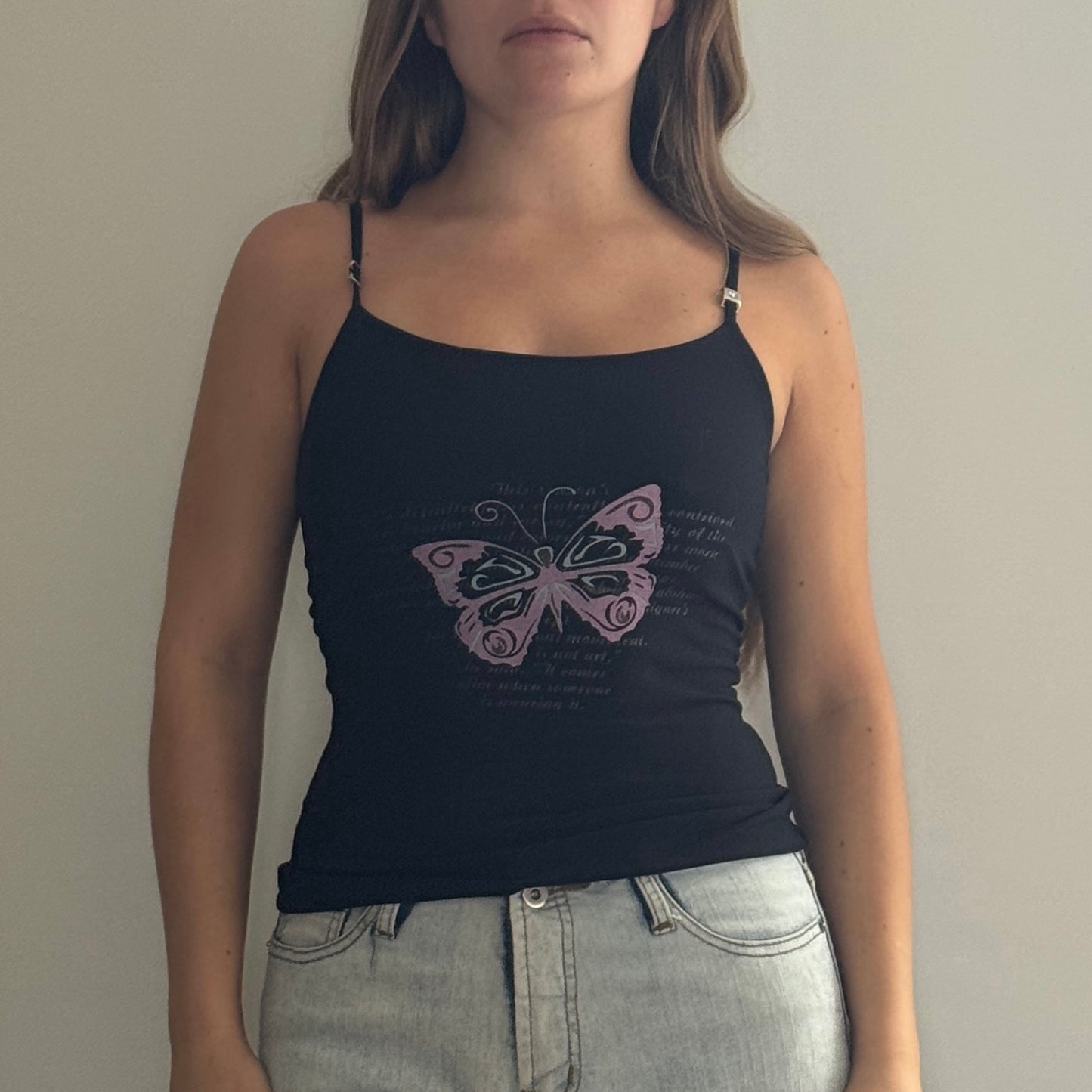 Black butterfly cami - Size S