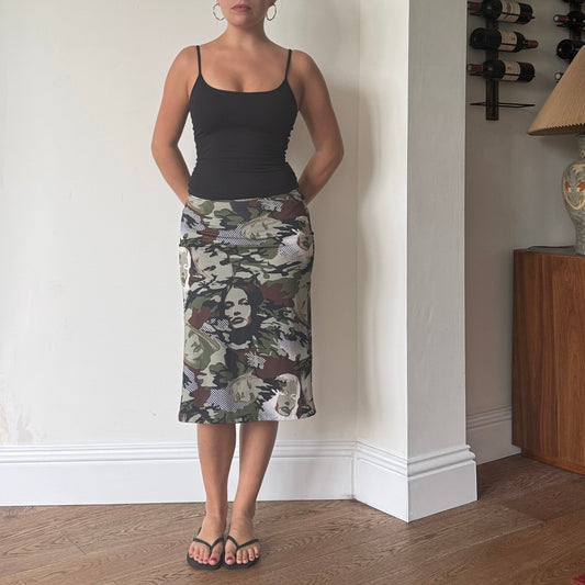 Camo print midi skirt - Size S