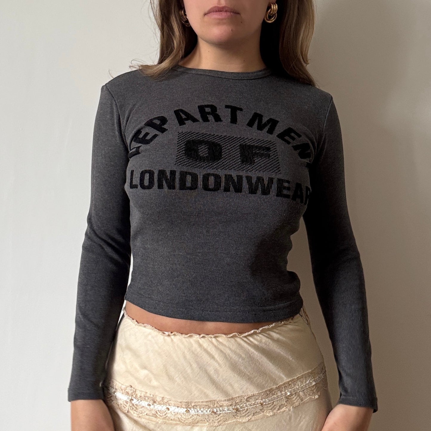 Grey long sleeved top - Size S