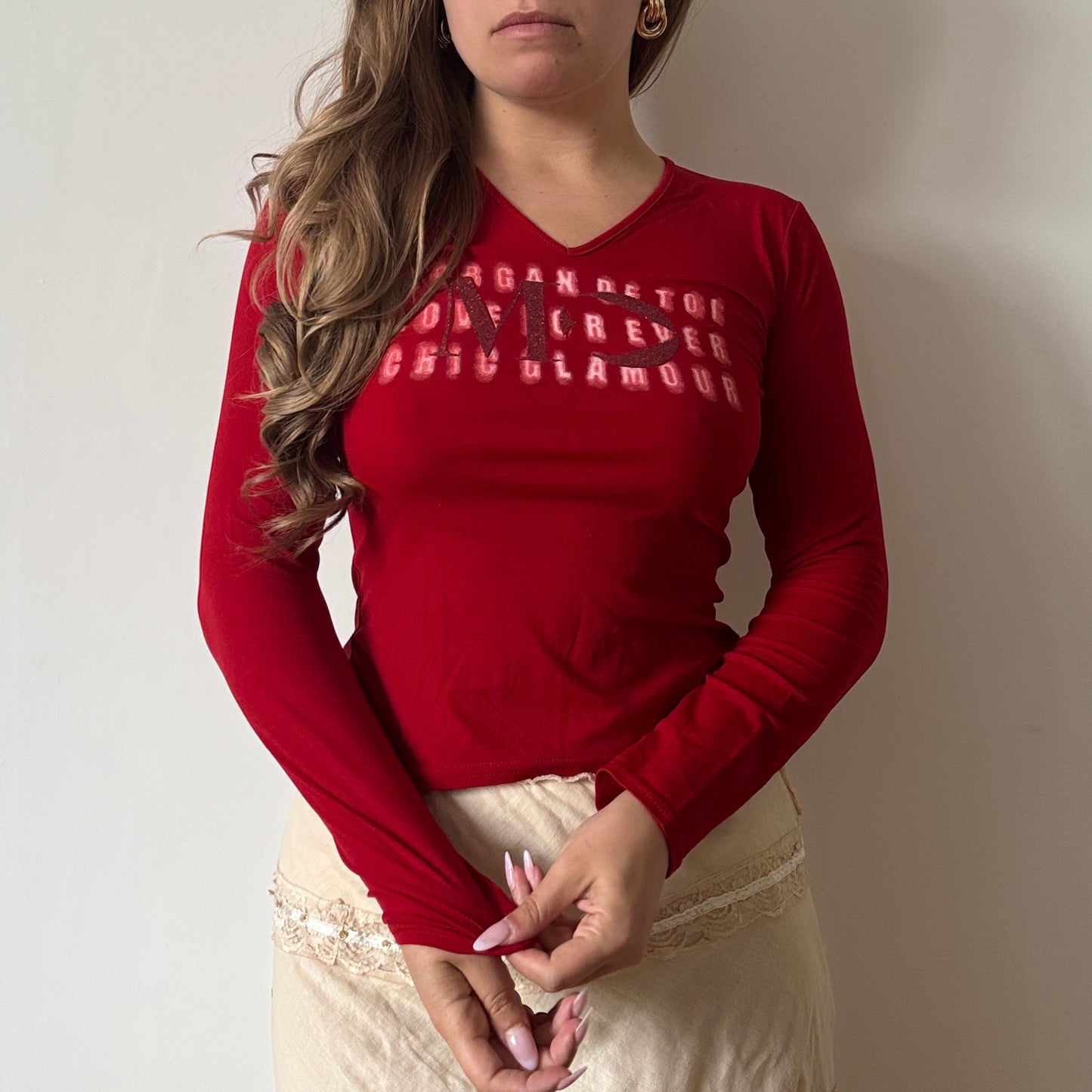 Morgan de Toi red mesh top - Size S