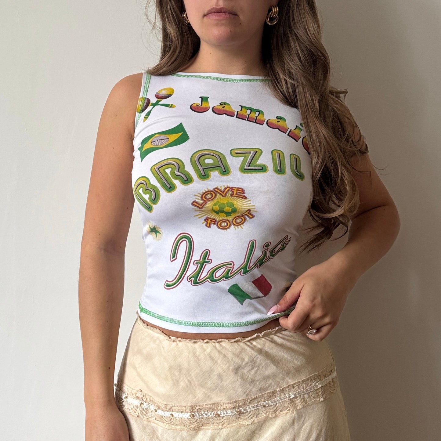 White Brazil tank - Size XS