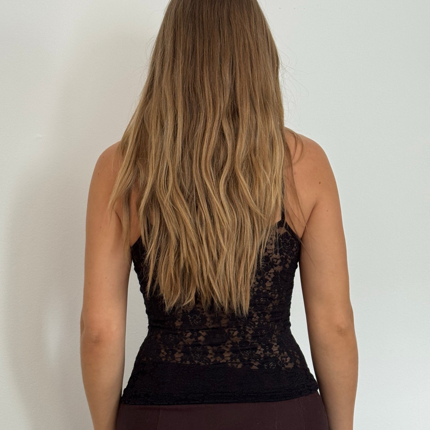 Black lace vest top - Size S