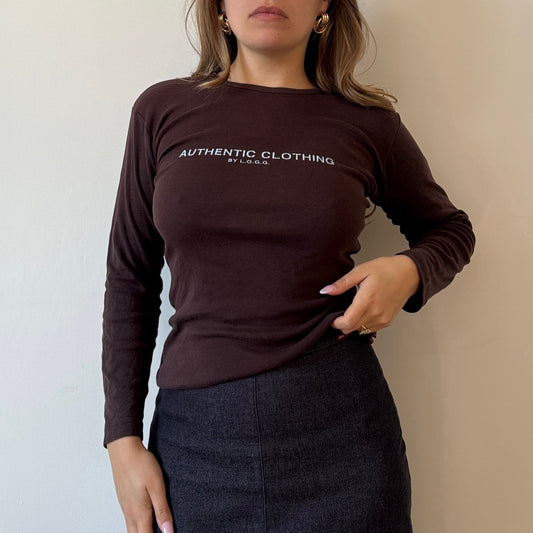 Brown long sleeved top - Size S/M