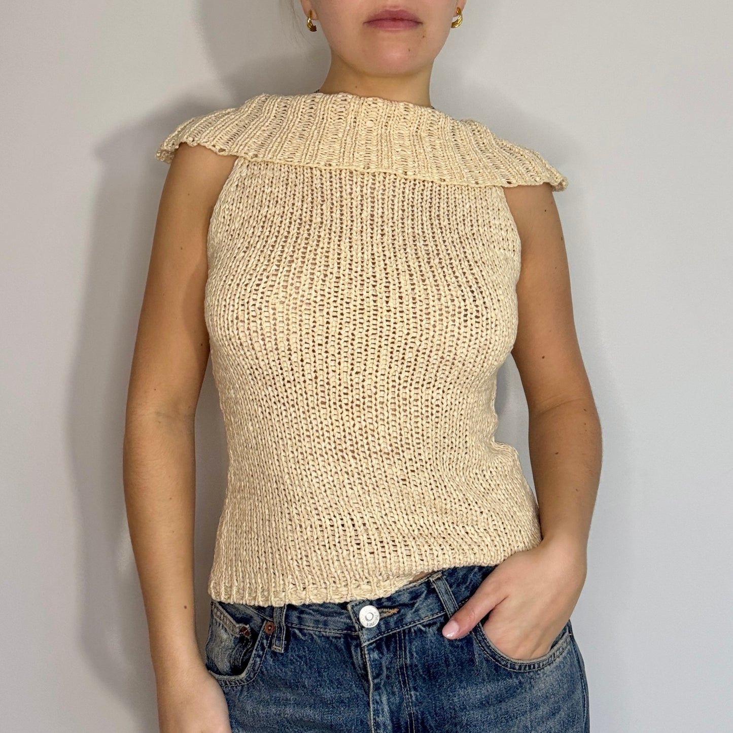 Cream knit top - Size S