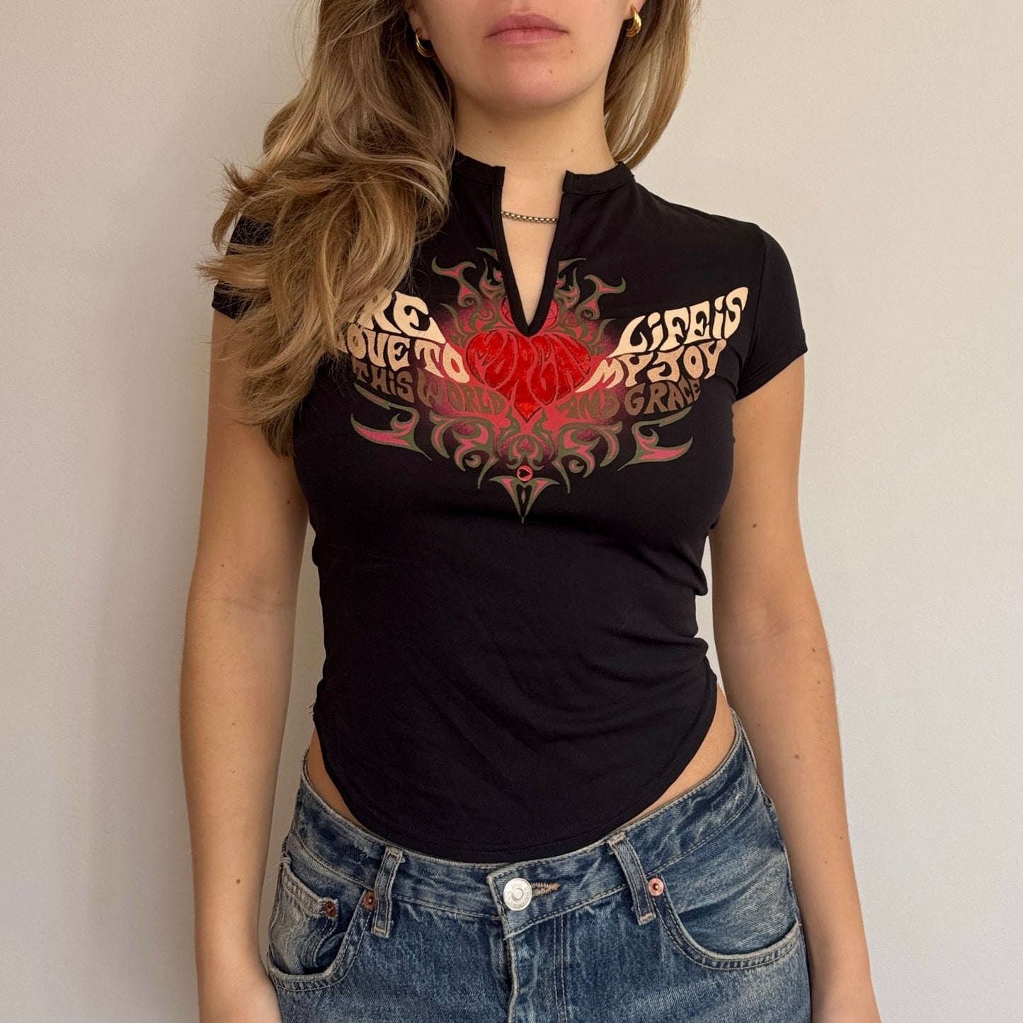 Morgan de Toi flame heart top - Size S