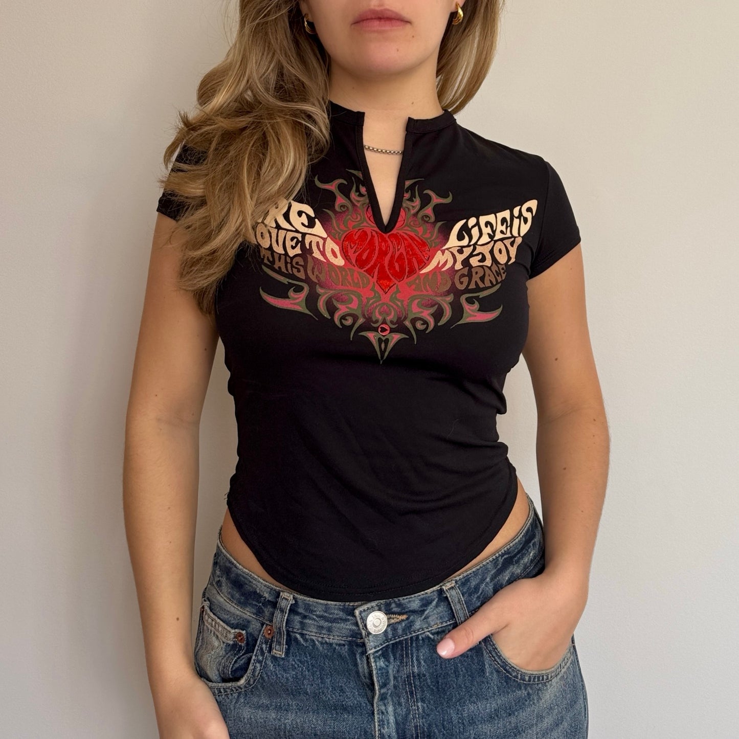 Morgan de Toi flame heart top - Size S