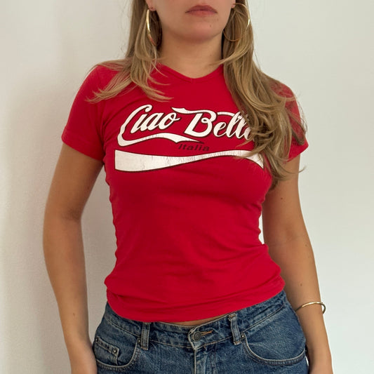 Red 'Ciao Bella' top - Size S