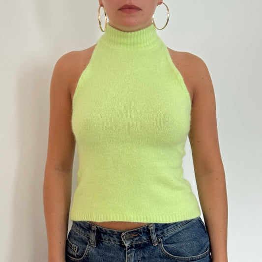 Green angora-blend top - Size S