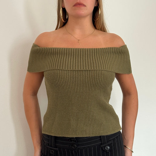 Morgan de Toi green knit top - Size S