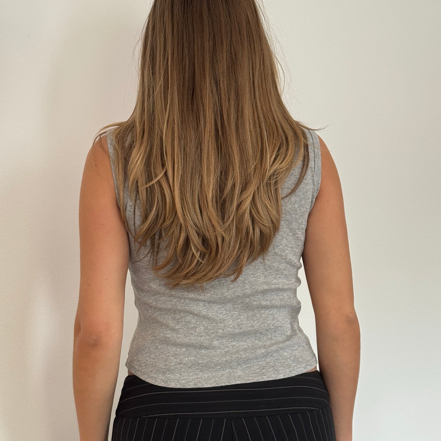 Grey lip print tank - Size S/M