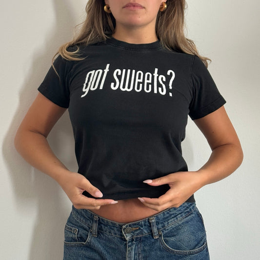 Black 'got sweets?' top - Size S