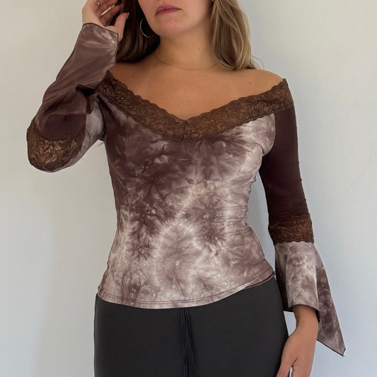 Brown fairy-core top - size S