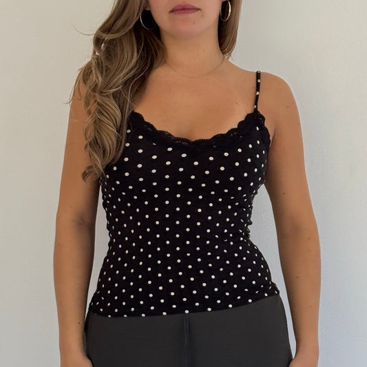 Black and white polka dot cami - Size S