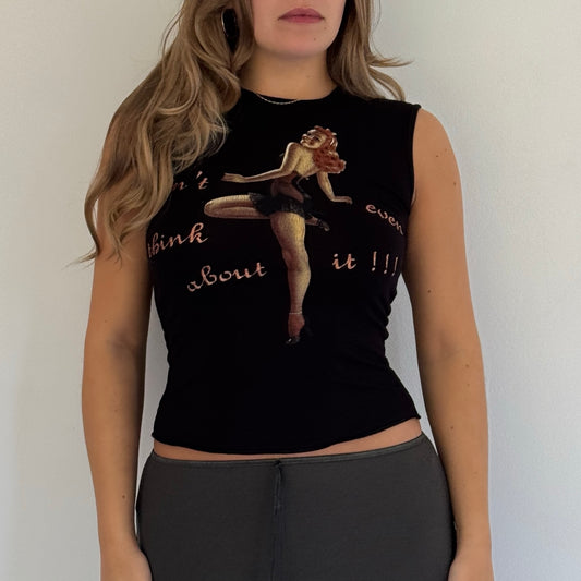 Black slogan cami - Size S