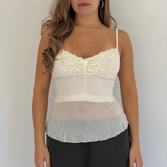 Morgan de Toi white mesh blouse - Size S
