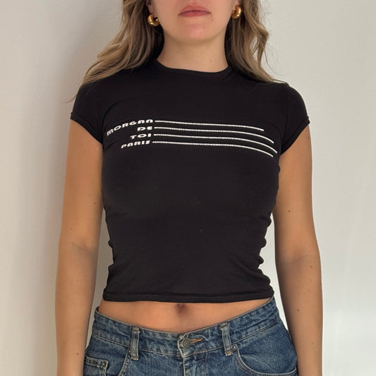 Morgan de Toi black mesh t-shirt - Size S