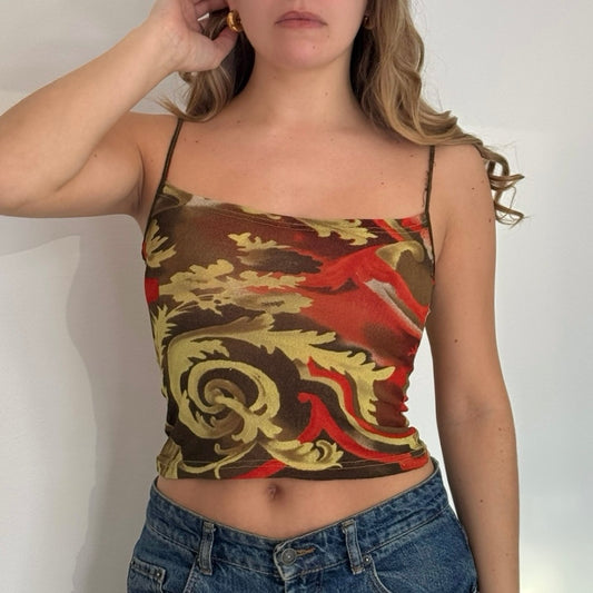 Graphic print mesh cami - Size S