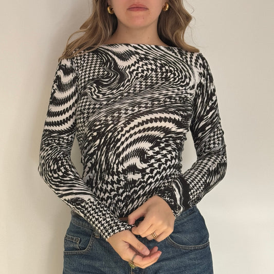 Graphic print long-sleeved top - Size S