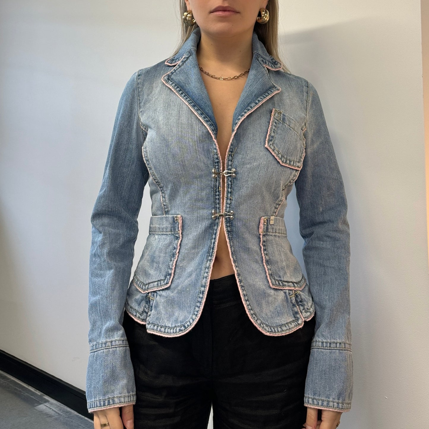 Denim hook and eye jacket - Size S