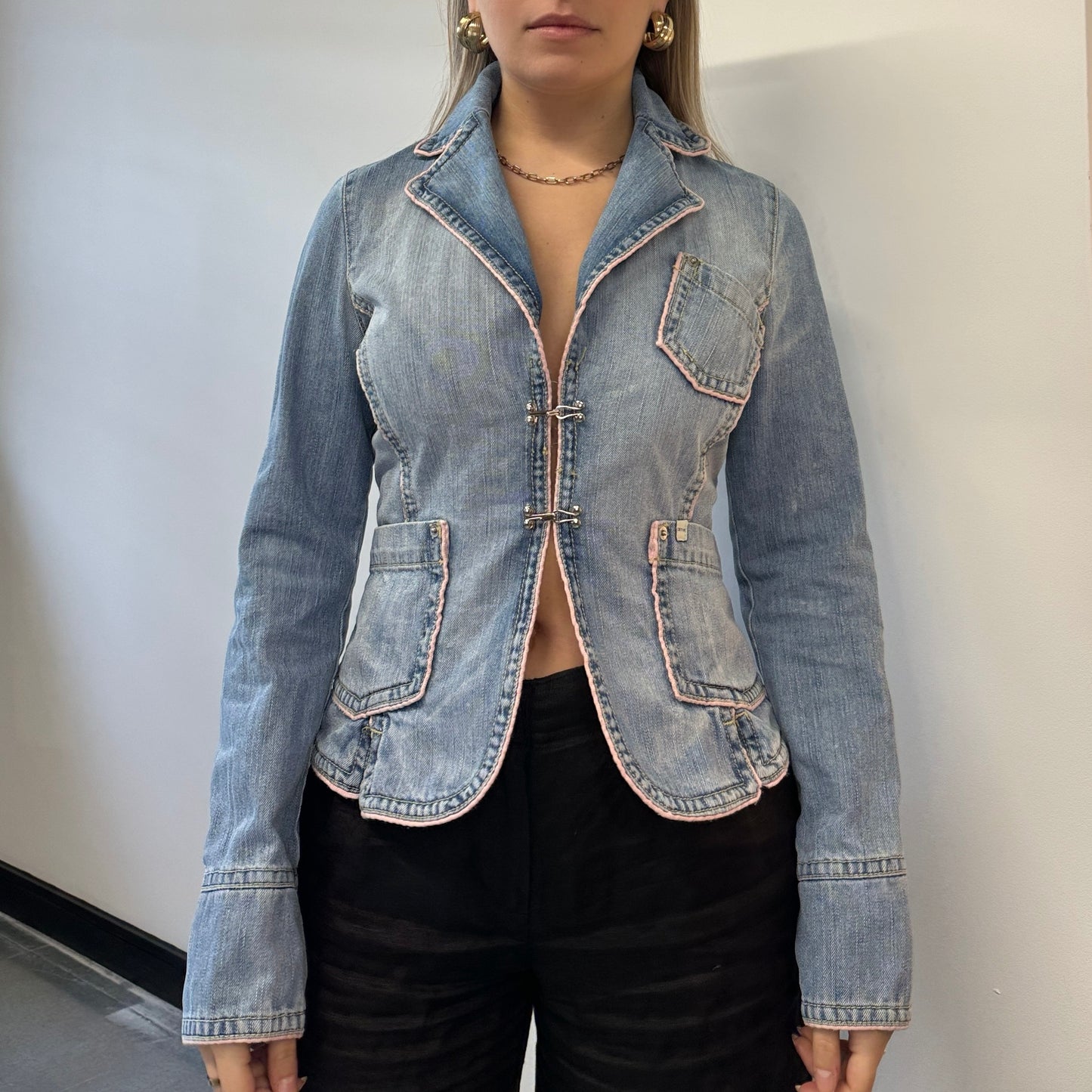 Denim hook and eye jacket - Size S