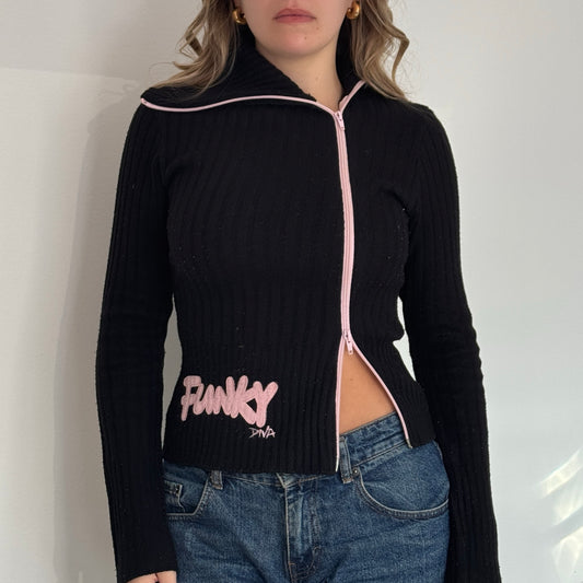 Double zip black knit - Size S