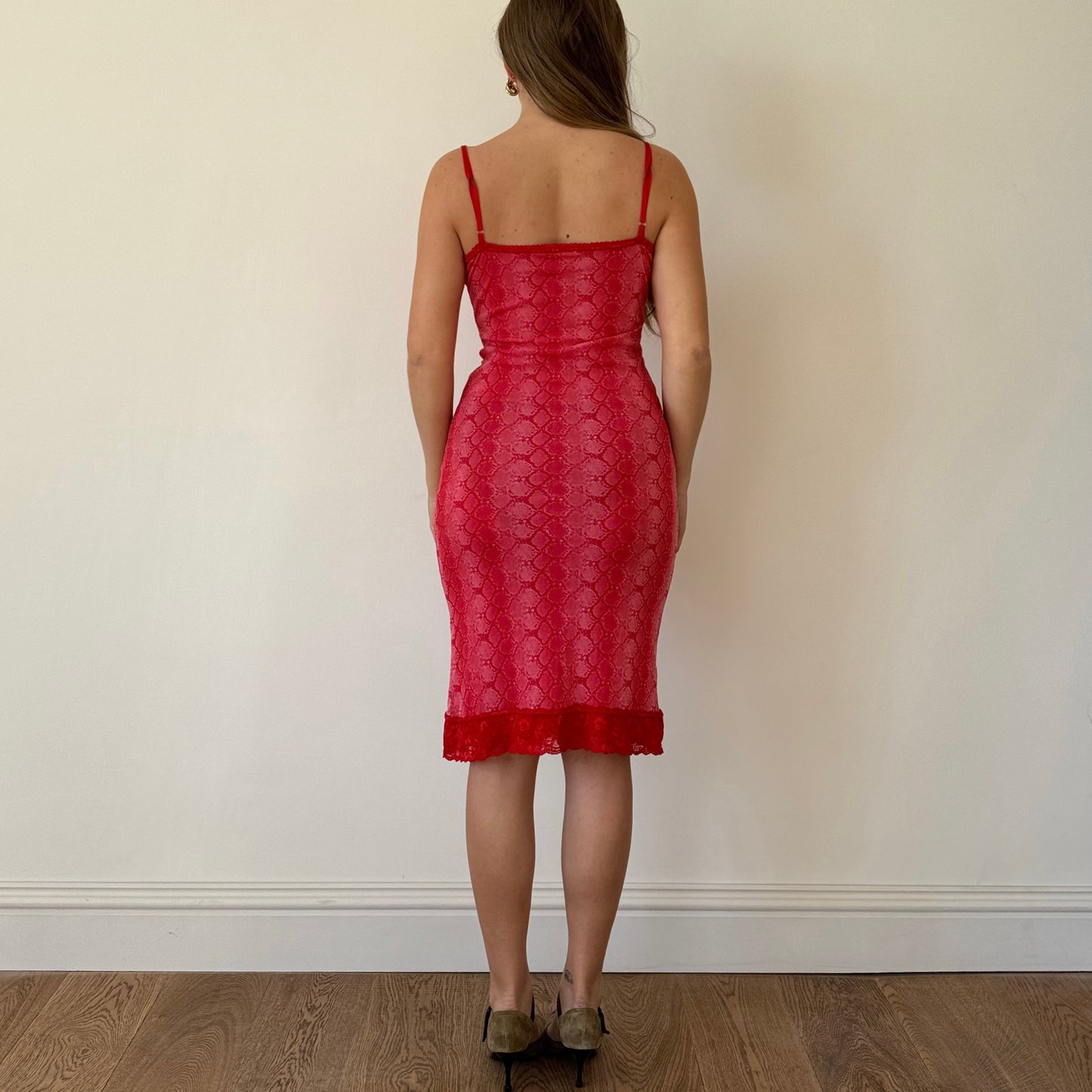 Hot pink mesh midi dress - Size S/M