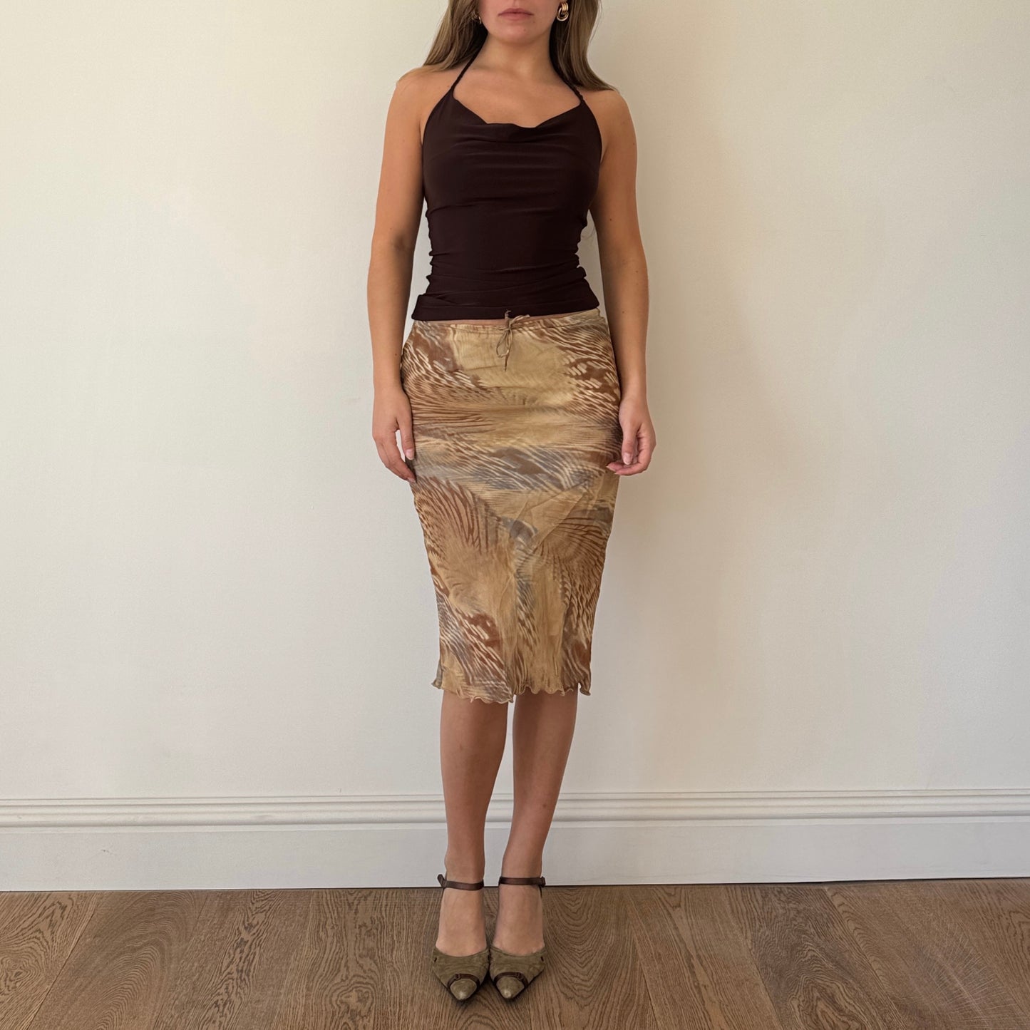 Mesh animal print midi skirt - Size S