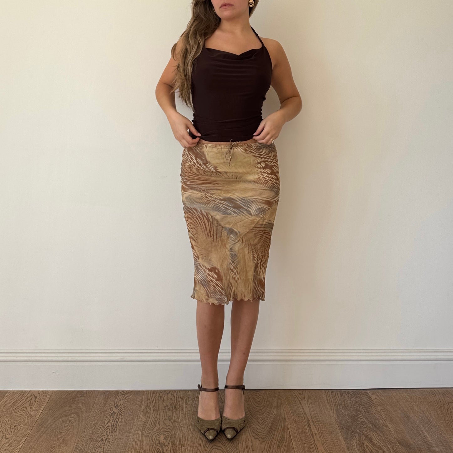 Mesh animal print midi skirt - Size S