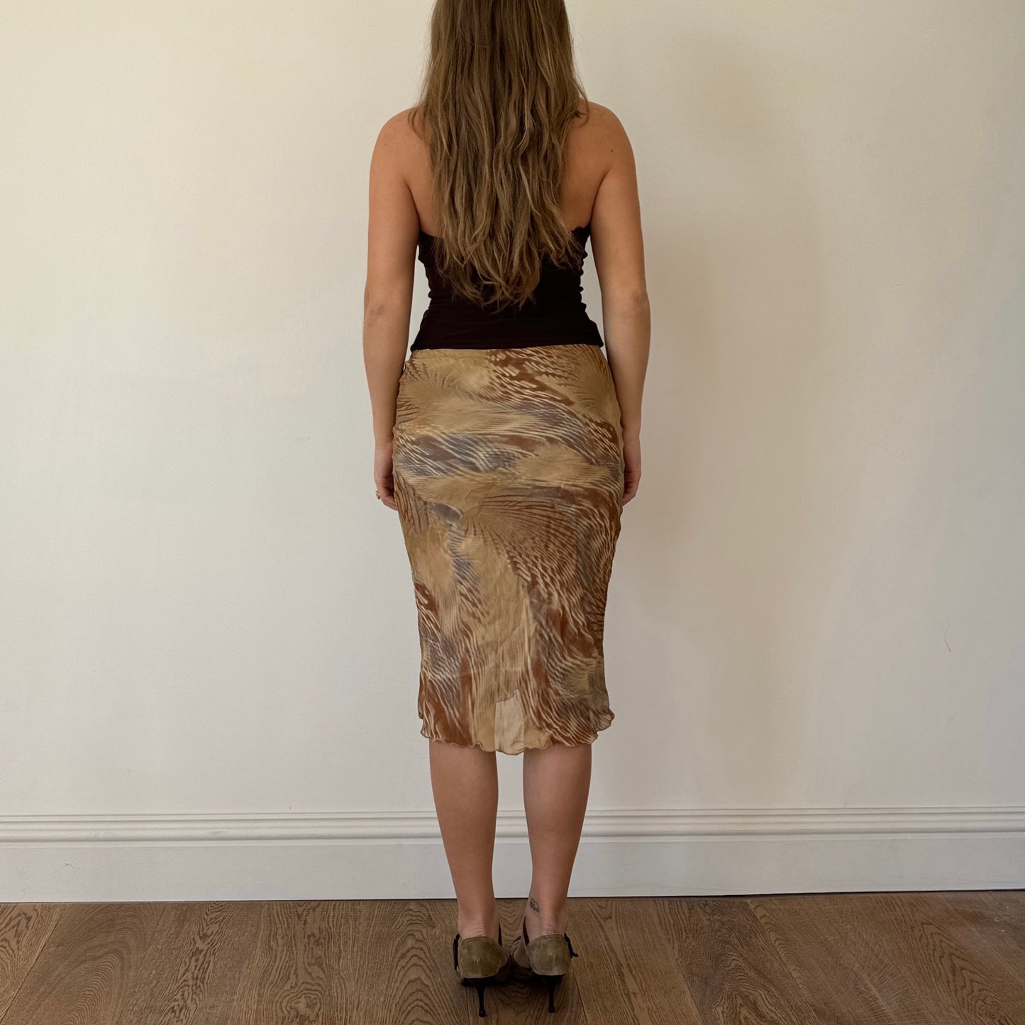 Mesh animal print midi skirt - Size S
