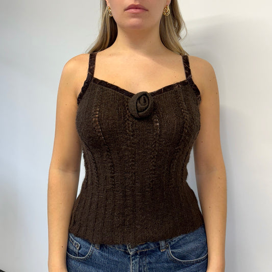 Brown knit cami - Size S