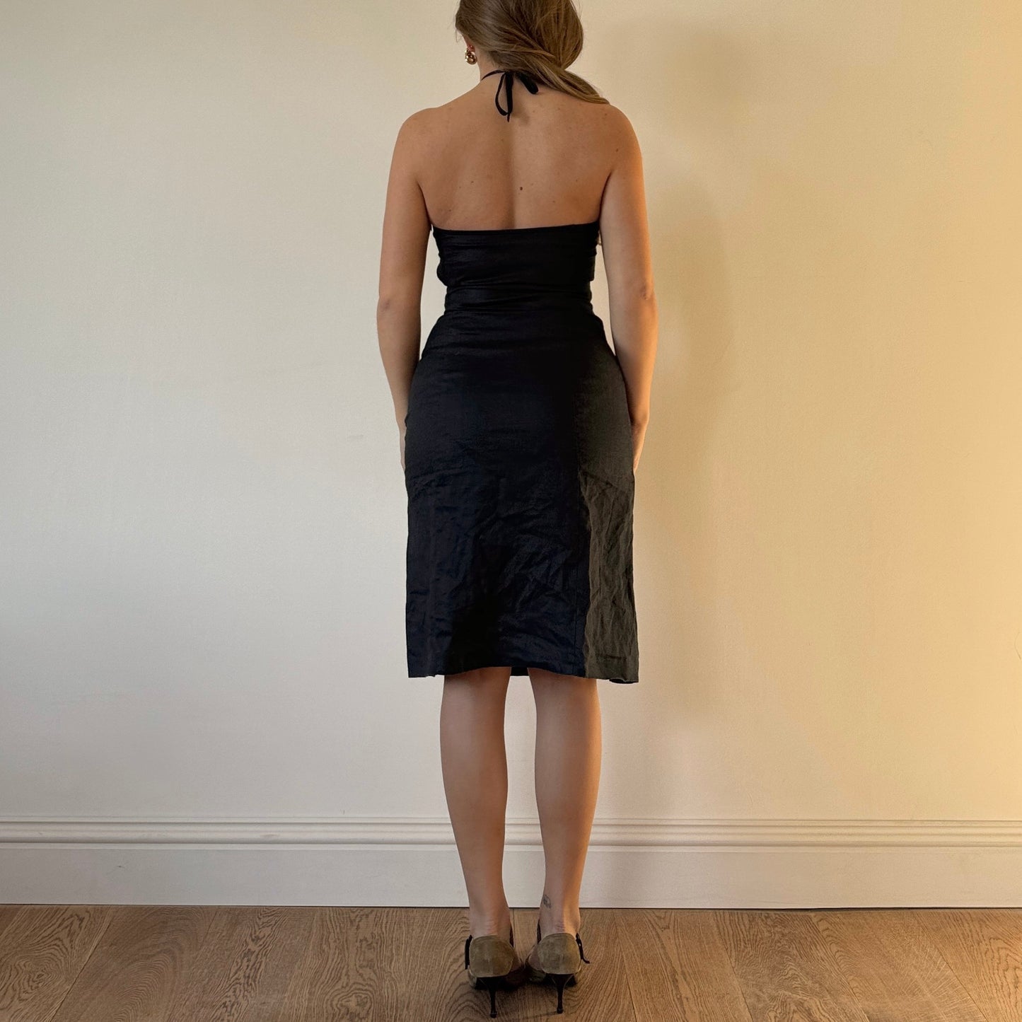 Linen blend midi dress - Size XS