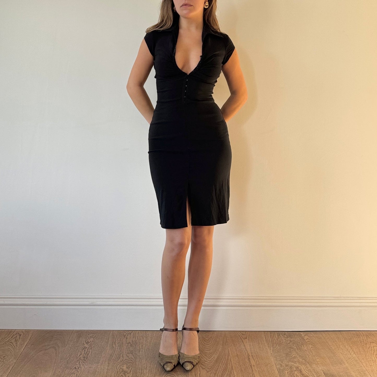 Hook and eye midi dress - Size S