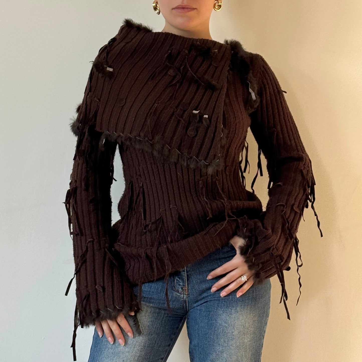 Morgan de Toi brown knit - Size S