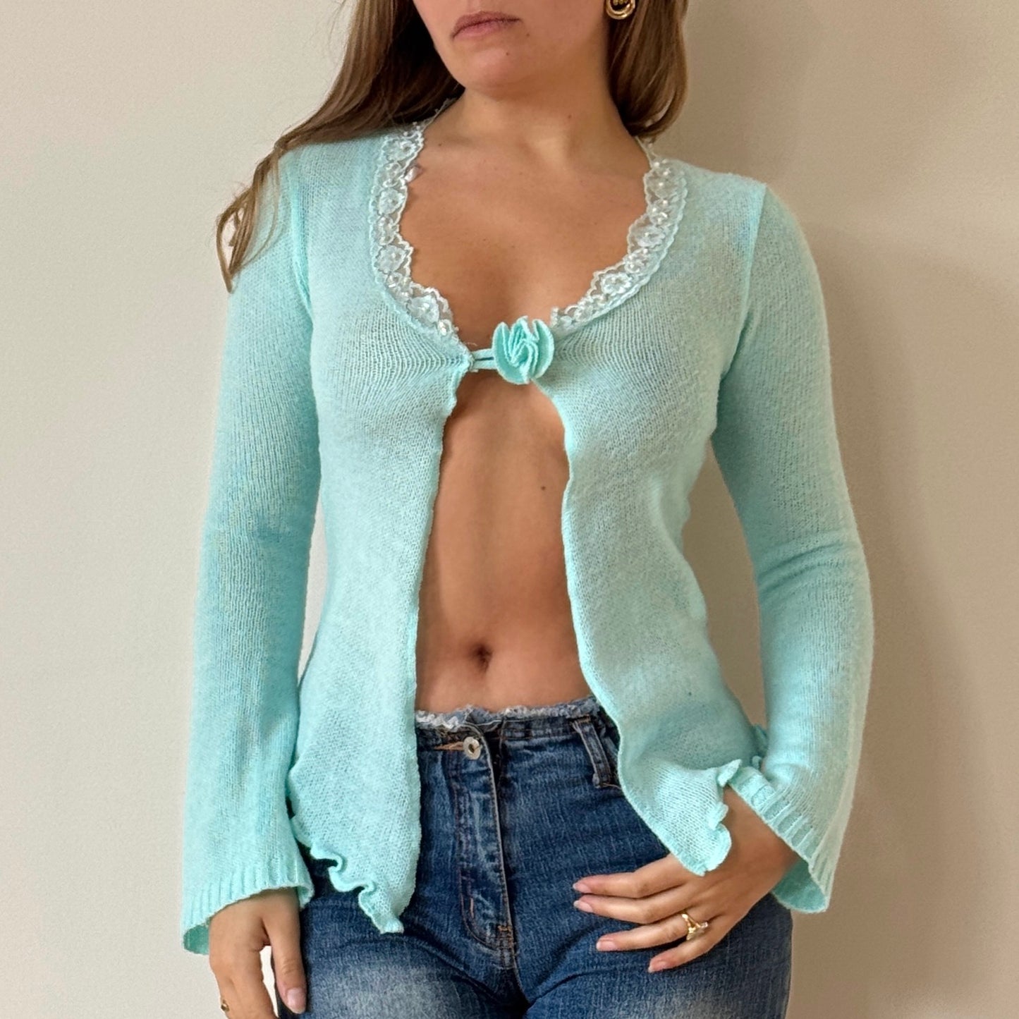 Blue knit cardigan - Size XS/S