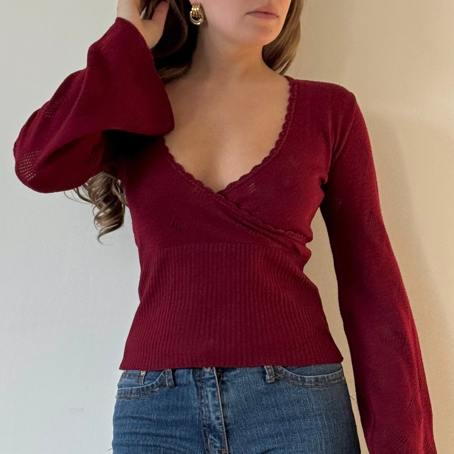 Red knit top - Size S/M