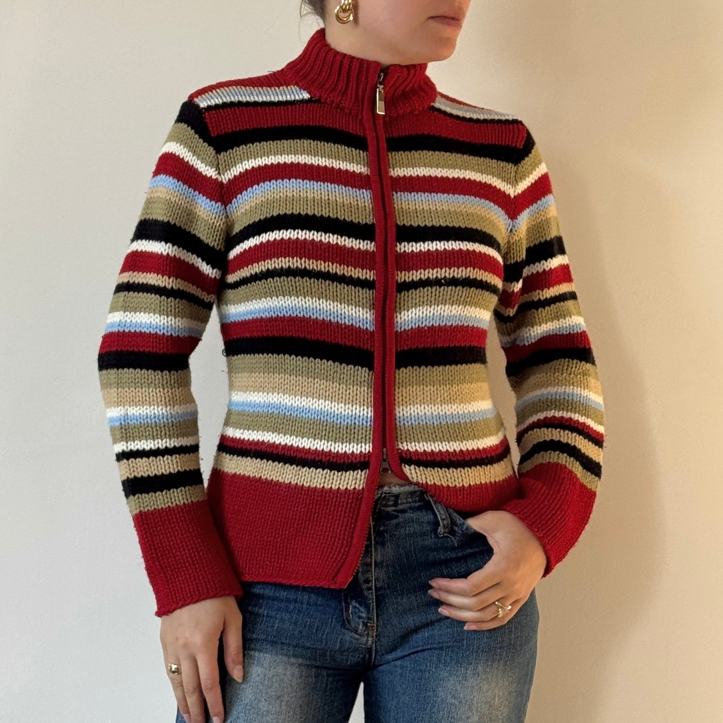 Striped knit jumper - Size S/M
