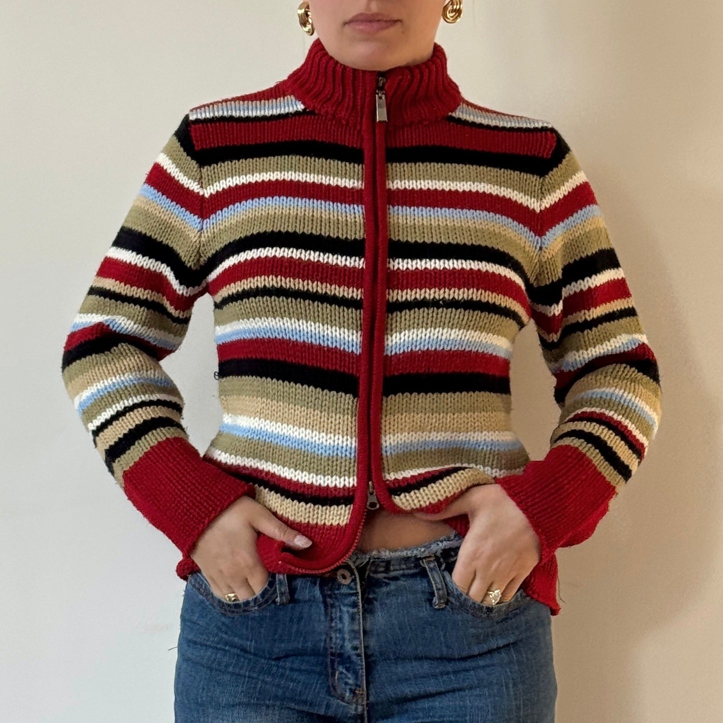 Striped knit jumper - Size S/M